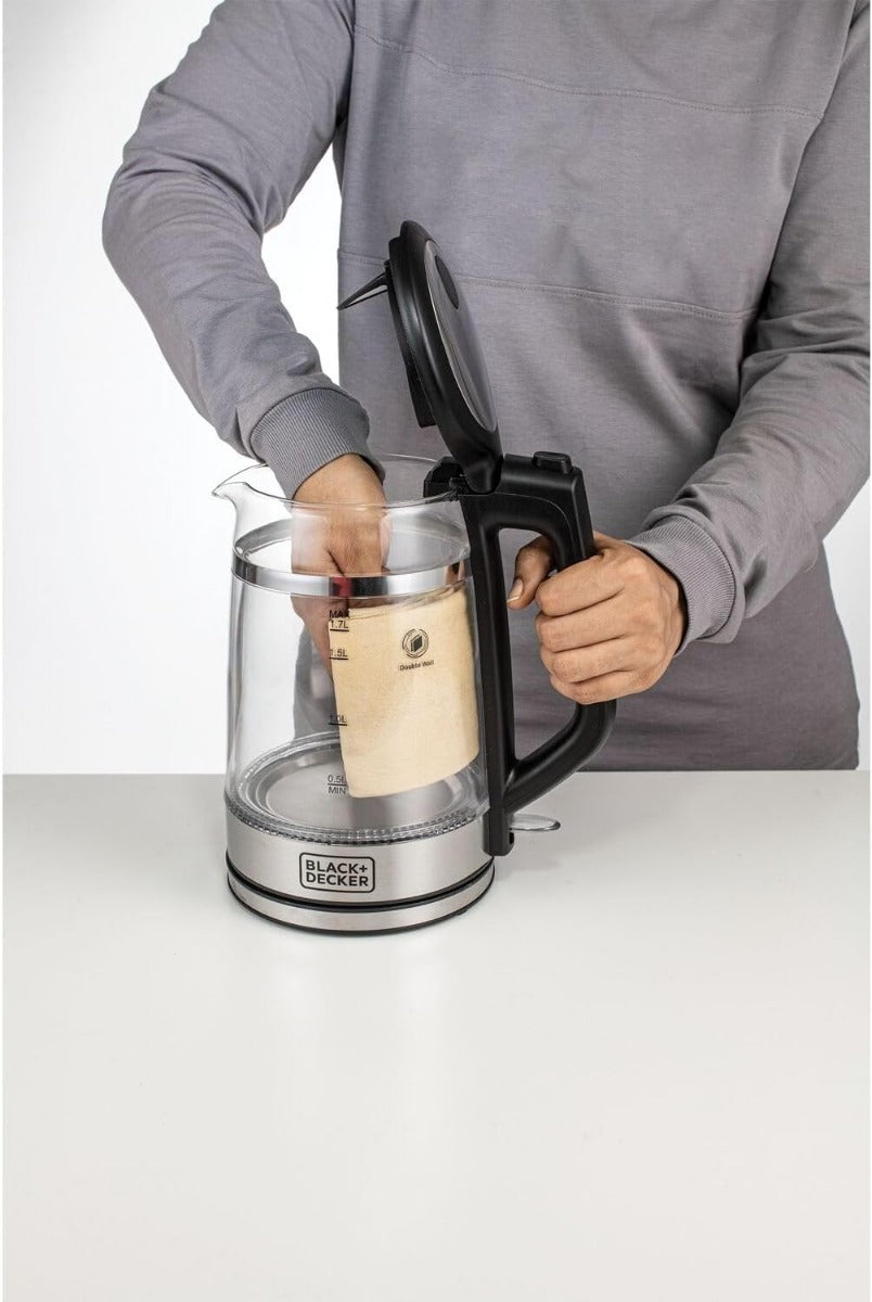 BLACK+DECKER Electric Kettle , 1.7 Liter 2200 Watt , Multi Color - GK220-B5
