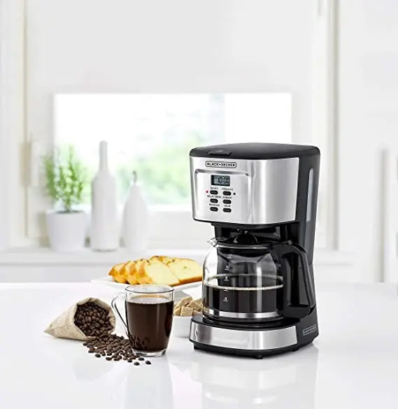 BLACK+DECKER Coffee Machine , 12 cups 12 Cups 900 Watt , Black and Silver - DCM85-B5