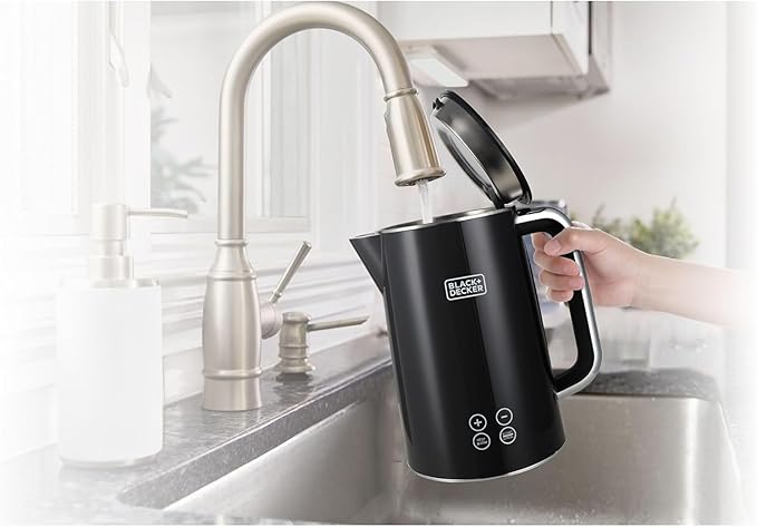BLACK+DECKER Electric Kettle , 1.7 Liter 2200 Watt , Black - JCD200-B5