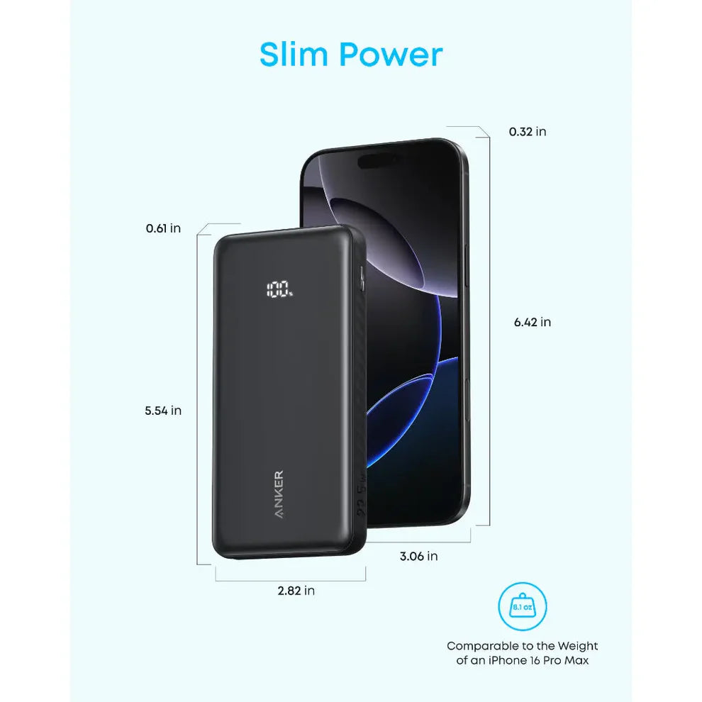 شاحن متنقل ANKER Zolo PowerBank 10K 22.5W USB-C مع كابل مدمج A110DP11