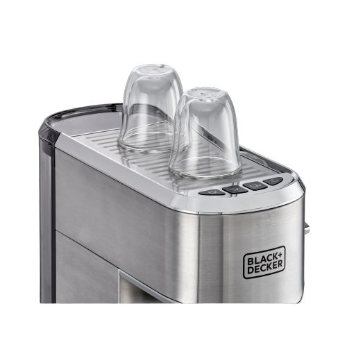BLACK+DECKER Espresso Machine , 1 Liter 2 Cups , Silver - ECM150-B5
