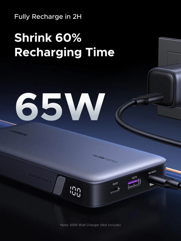 UGREEN 25000mAh 145W Two-way Fast Charging Power Bank- PB205  Black