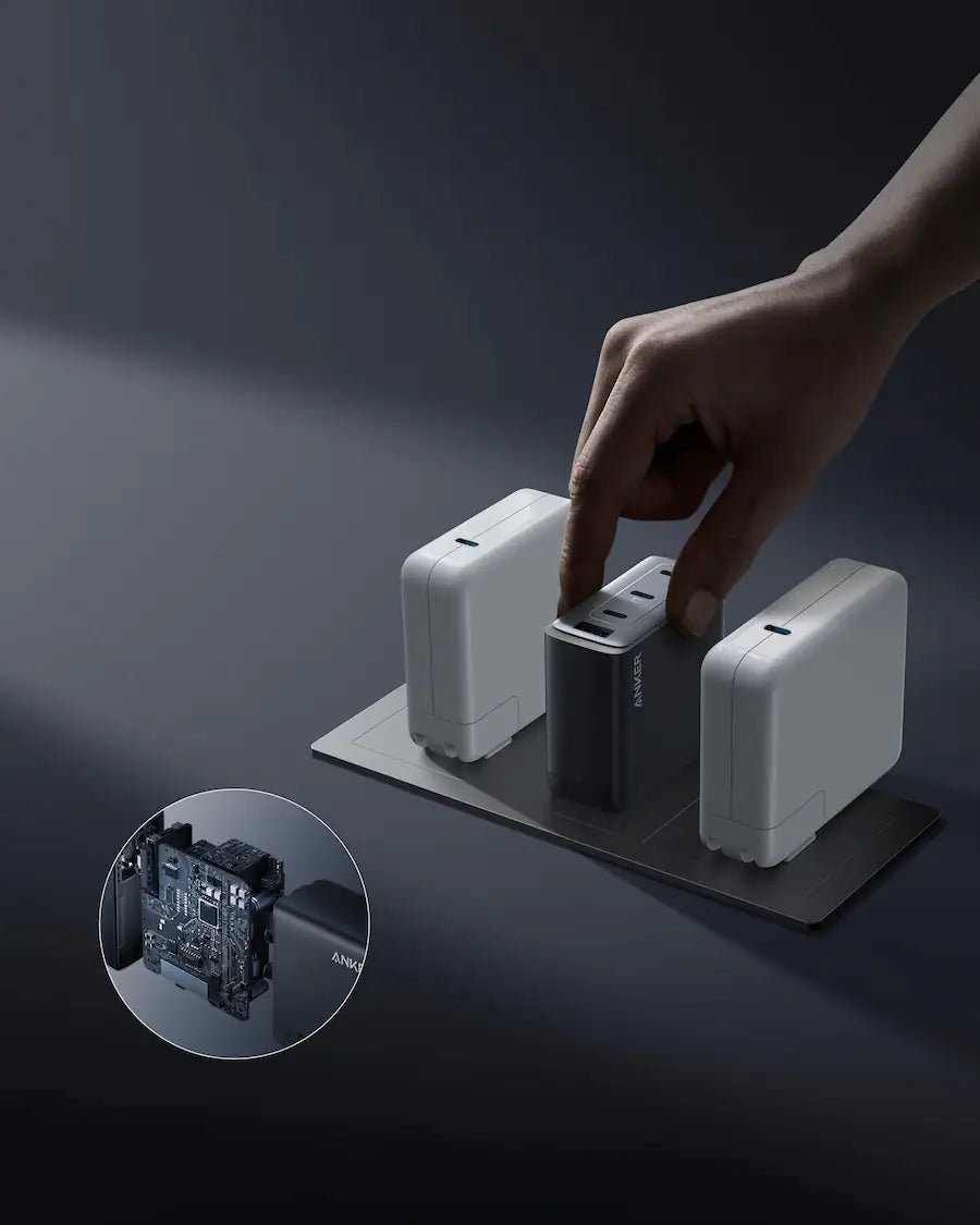 شاحن أنكر 747 جداري 150 واط USB-C GaNPrime بأربعة منافذ، أسود