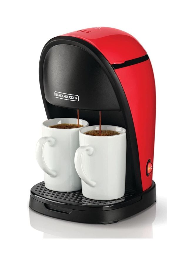 BLACK+DECKER  Espresso Machine , 250 milliliter 2 Cups , Red Black - DCM48-B5