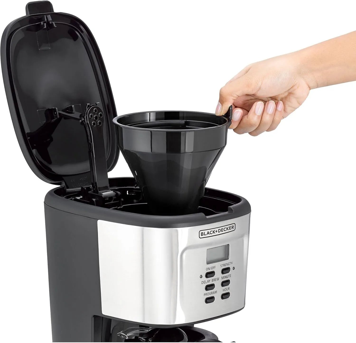 BLACK+DECKER Coffee Machine , 12 cups 12 Cups 900 Watt , Black and Silver - DCM85-B5