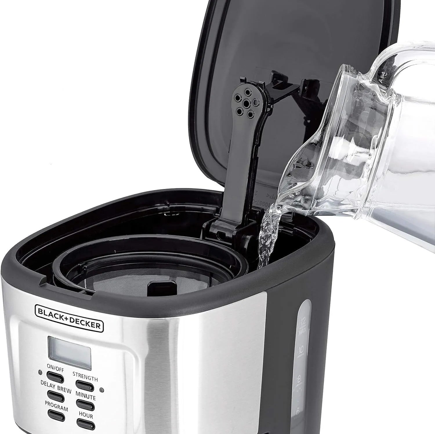 BLACK+DECKER Coffee Machine , 12 cups 12 Cups 900 Watt , Black and Silver - DCM85-B5