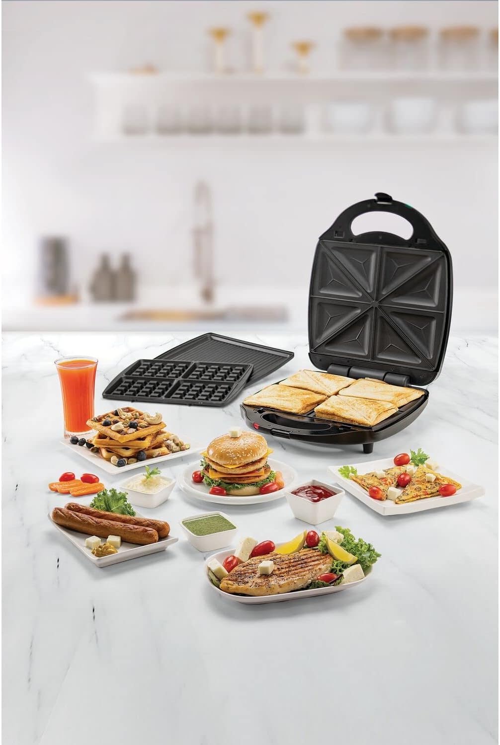 BLACK+DECKER Sandwich Maker 1400 Watt Black - TS4130