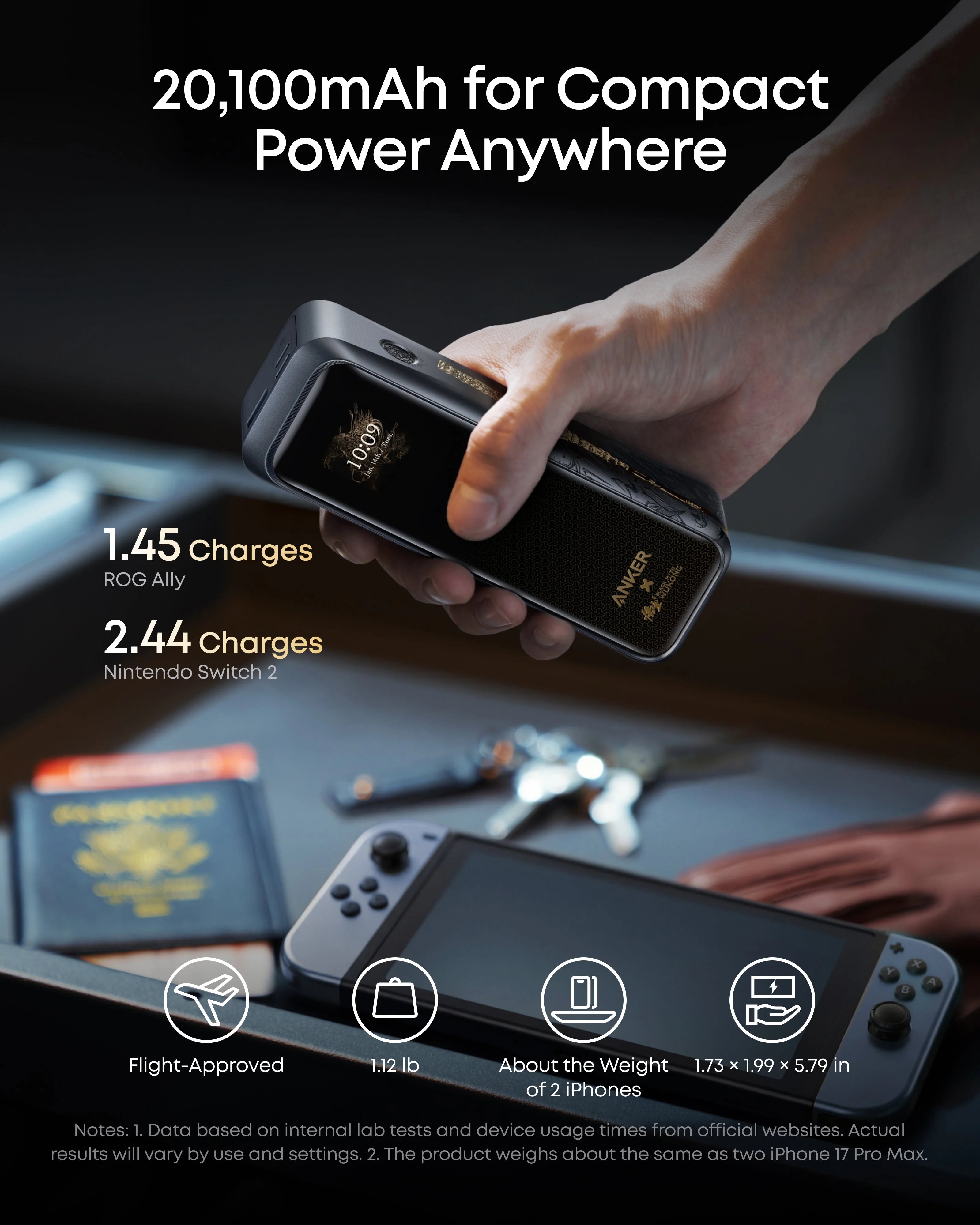 ANKER Prime Power Bank (20K, 220W) إصدار Black Myth: Wukong
