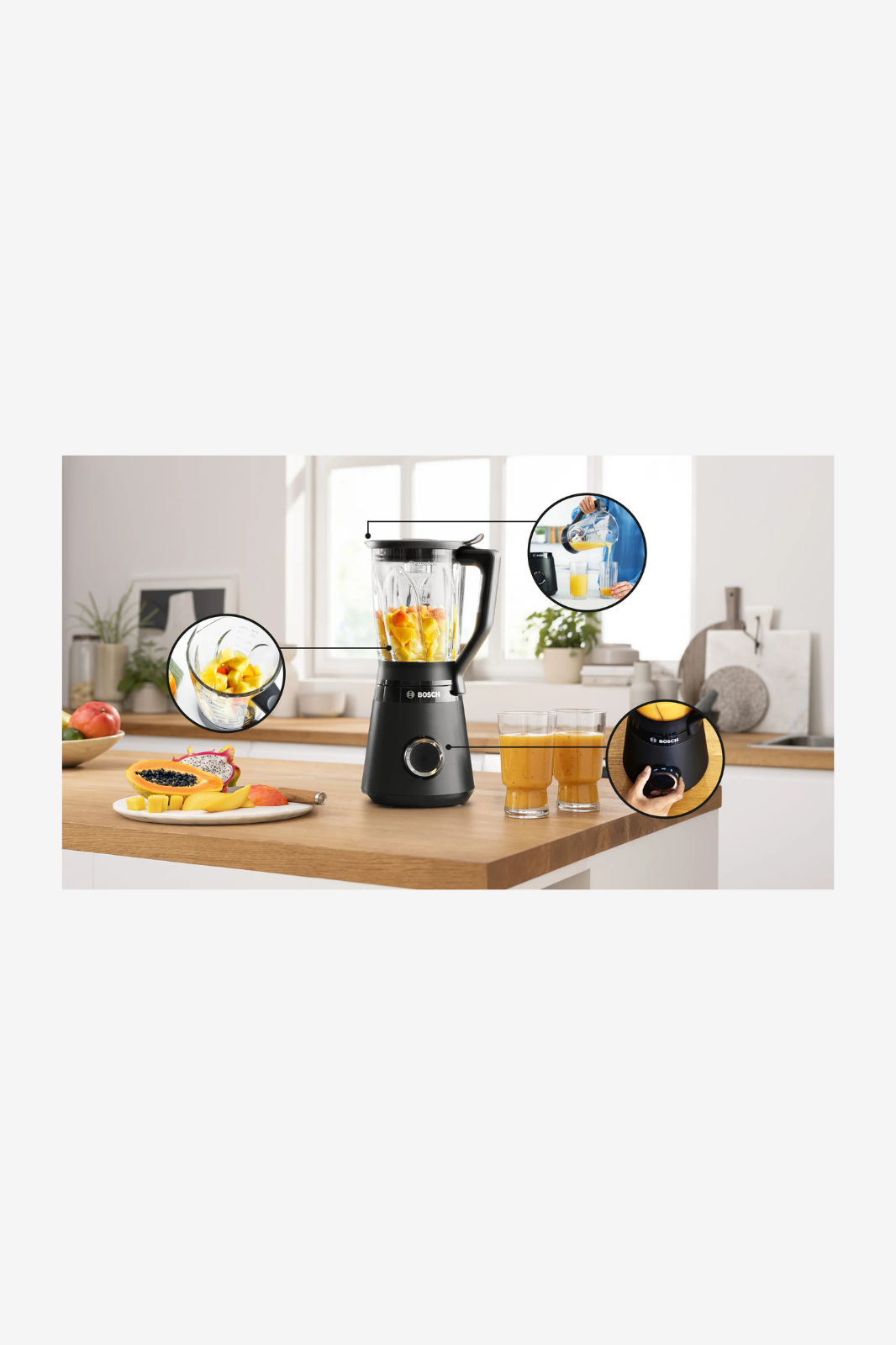 BOSCH VitaPower 1200W Blender, Black Glass, MMB6172B