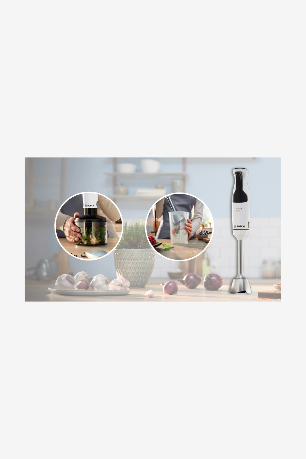 BOSCH Hand blender  800 Watt ErgoMaster with accessories white x black MSM4W420