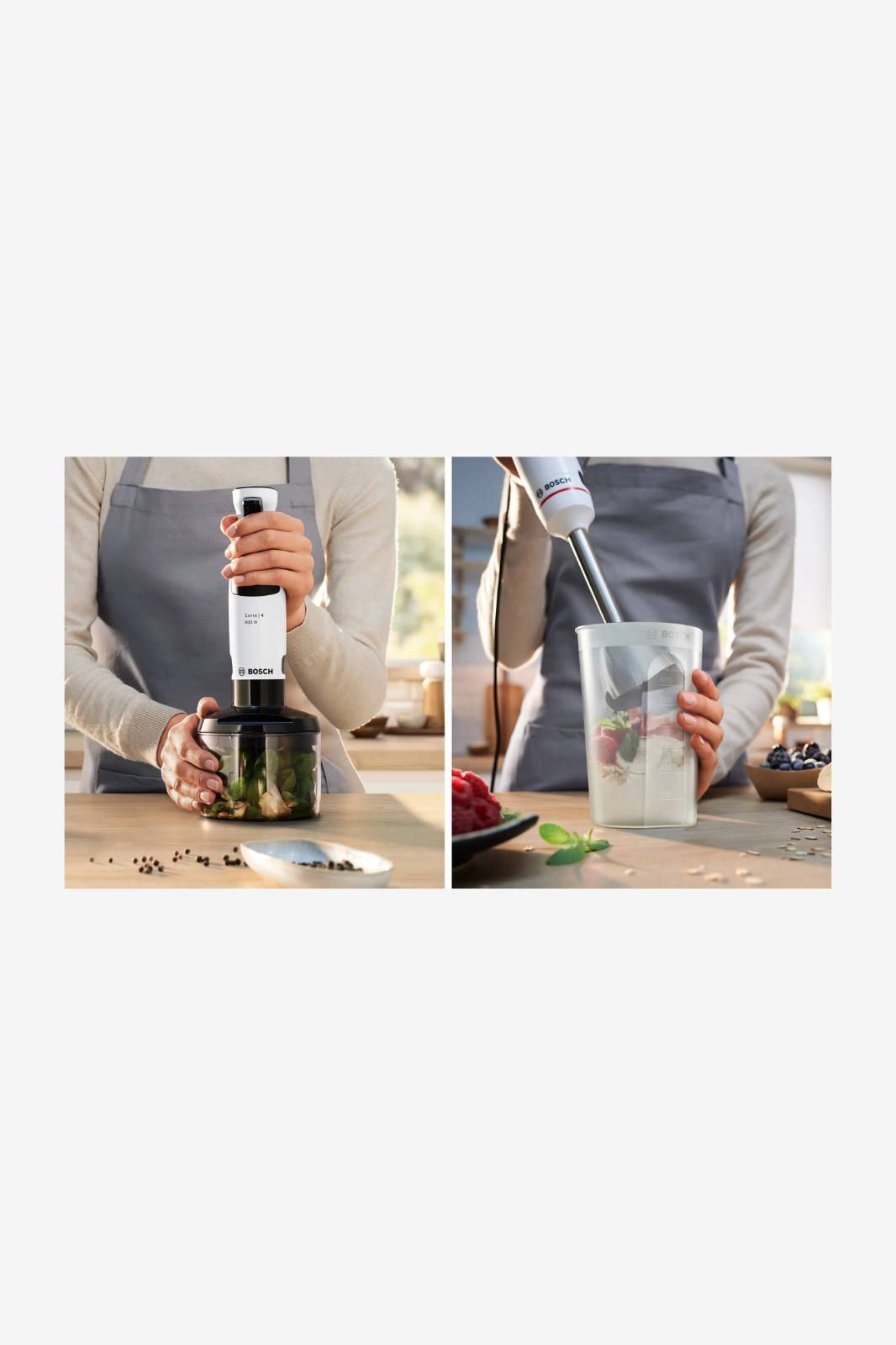 BOSCH Hand blender  800 Watt ErgoMaster with accessories white x black MSM4W420