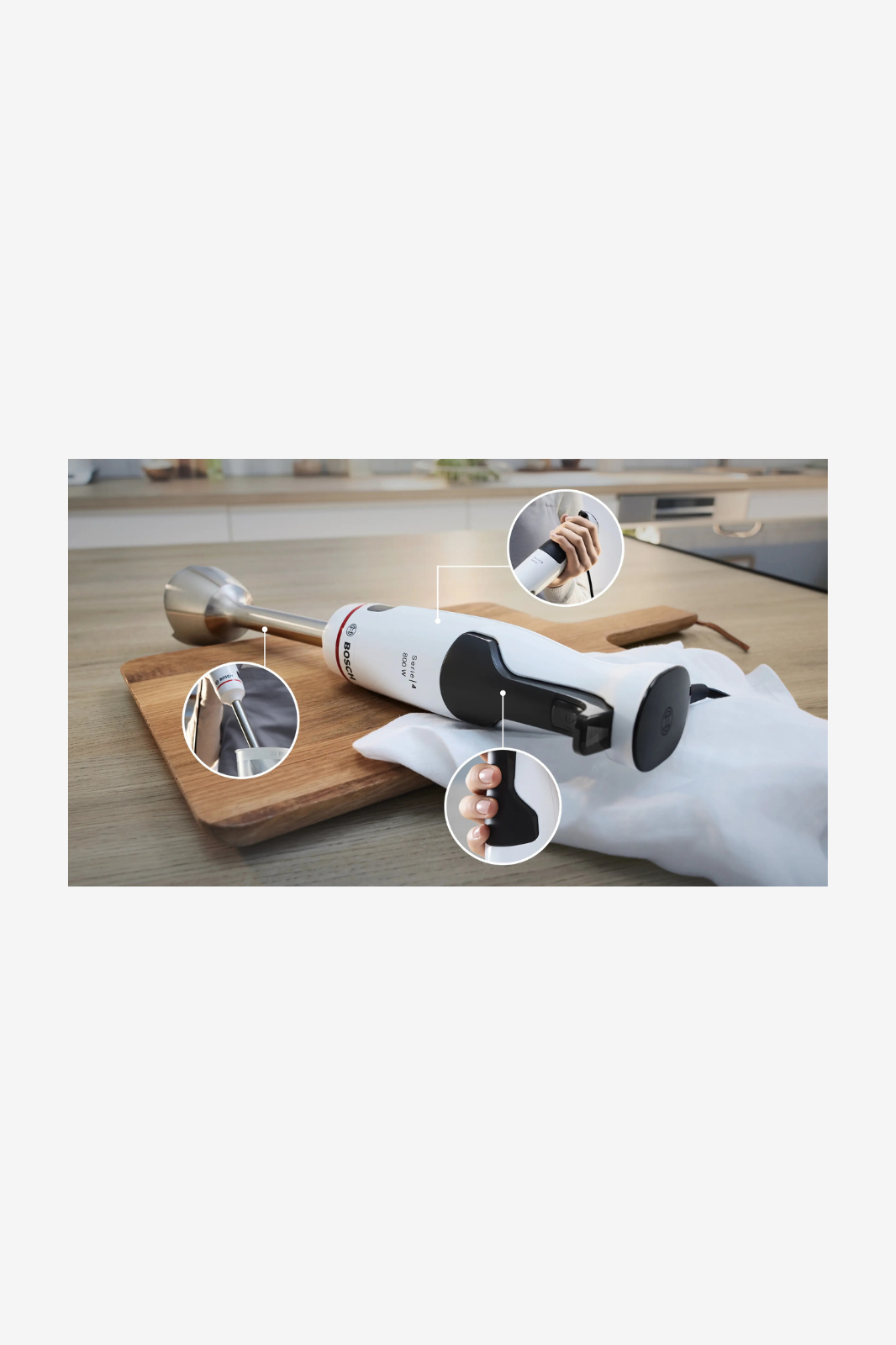 BOSCH Hand blender  800 Watt ErgoMaster with accessories white x black MSM4W420