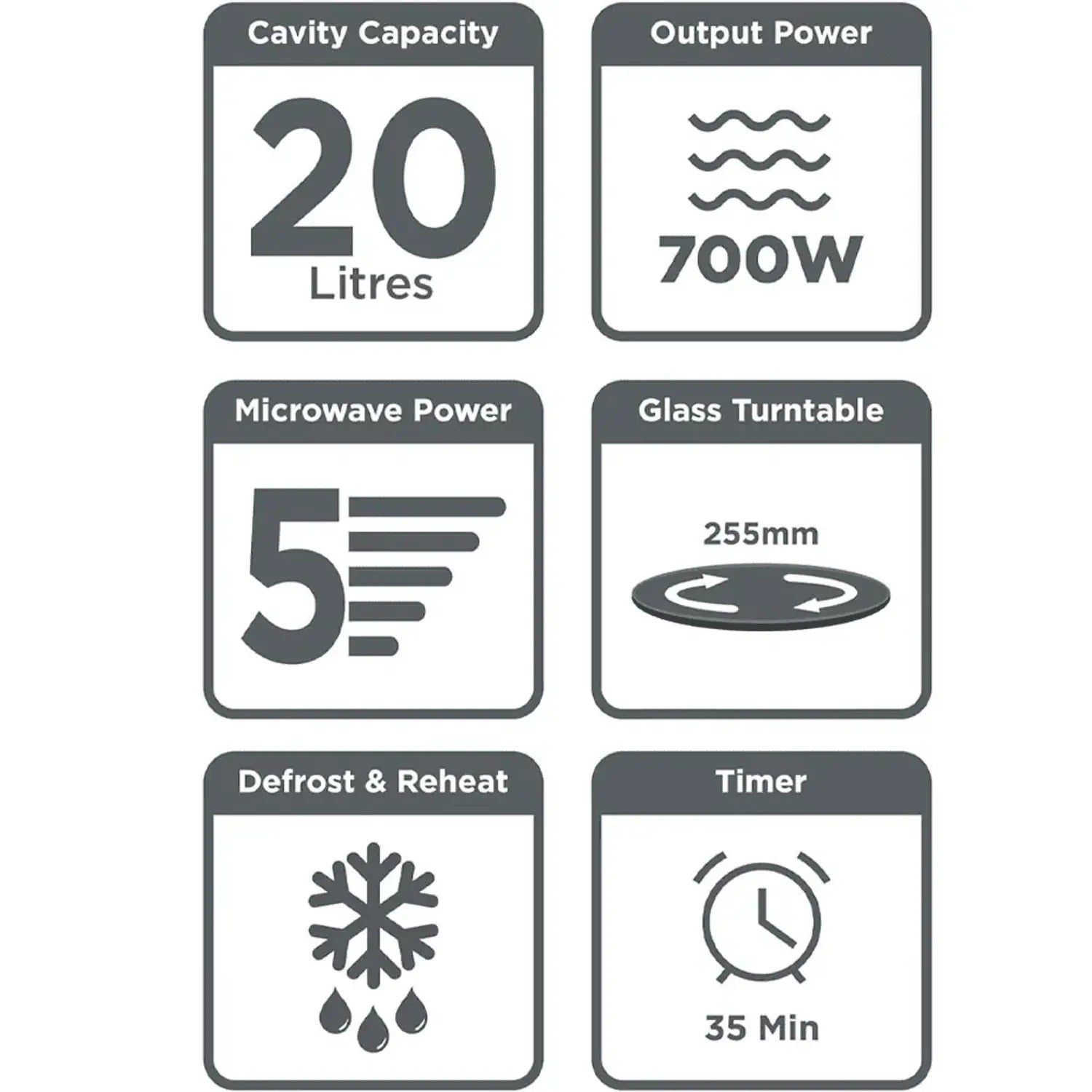 BLACK+DECKER Solo Microwave , 20 Liter 700 Watt  - MZ2005P-B5