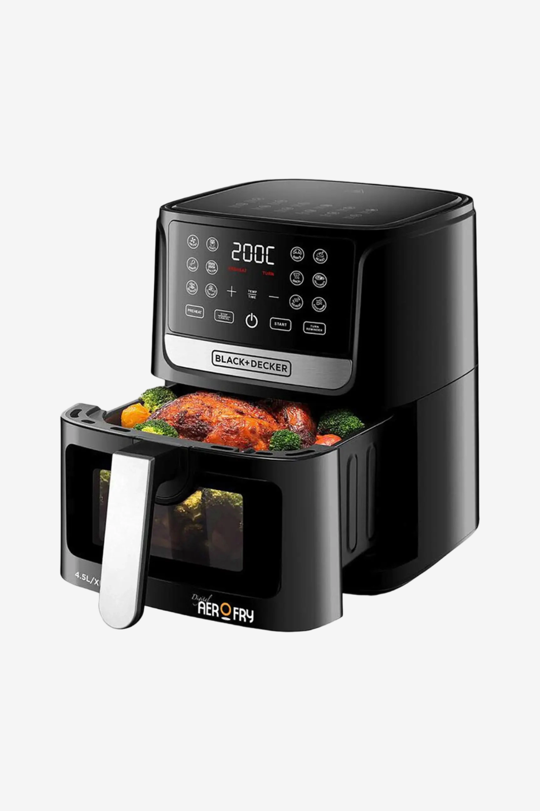 BLACK+DECKER قلاية هوائية رقمية ايروفراي كبيرة جدًا 4.5 لتر 1500 واط AF4500