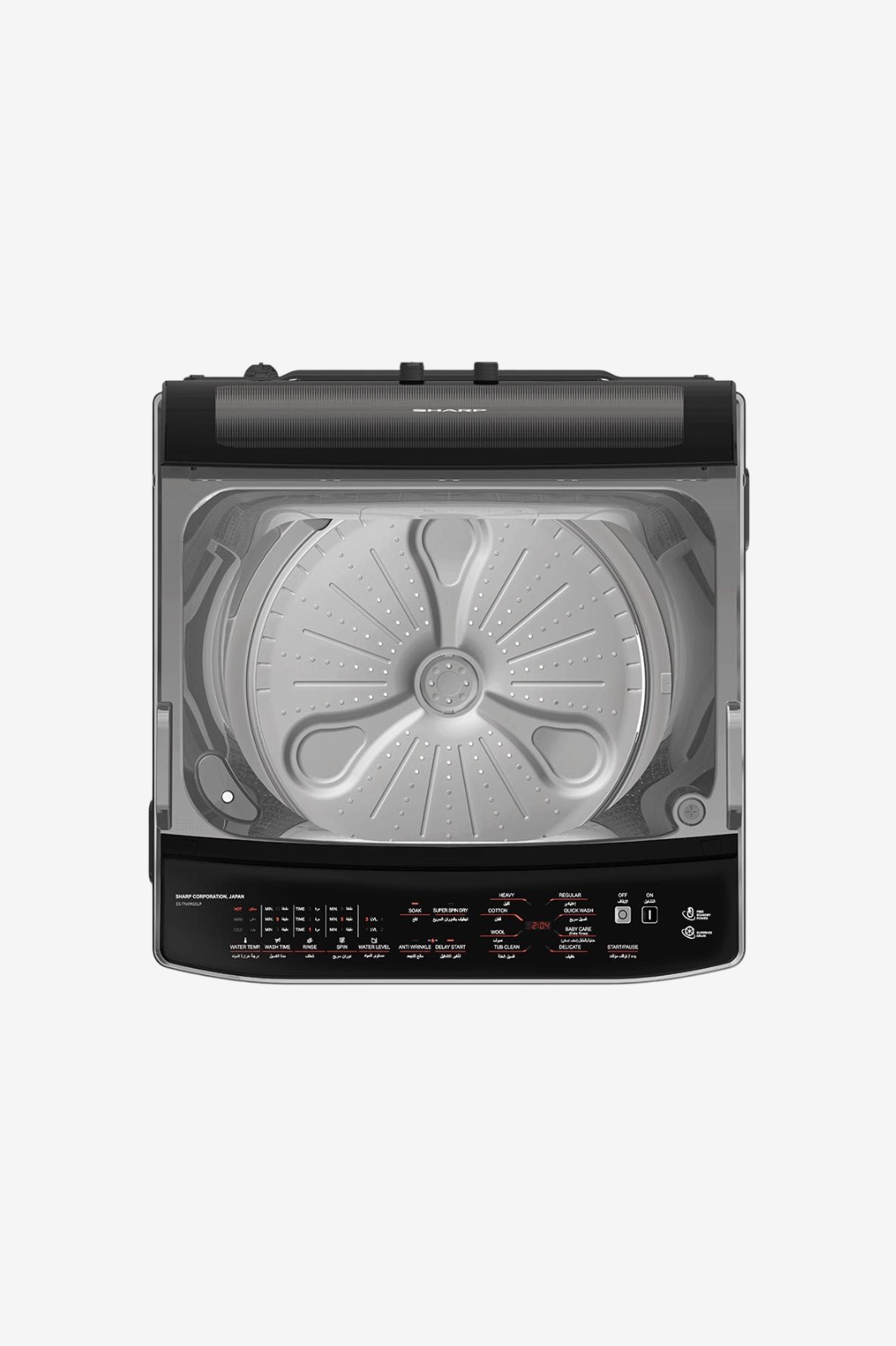 SHARP Washing Machine Top Automatic 9 Kg Pump Silver ES-TN09GSLP