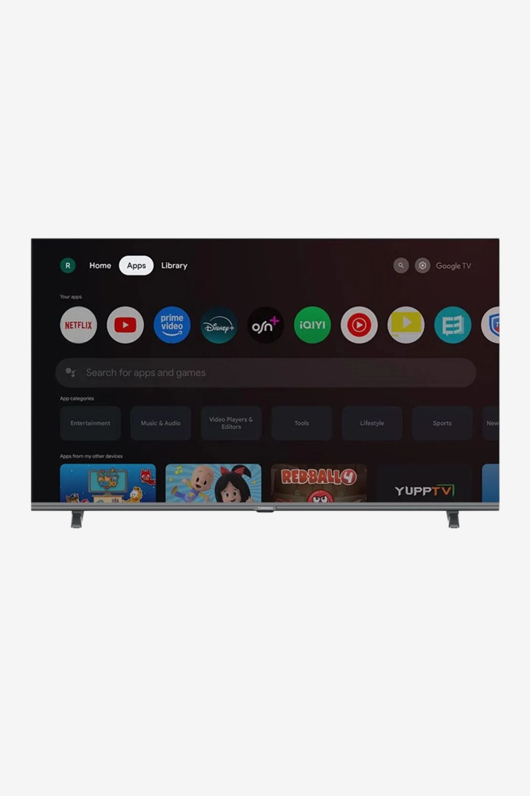 TORNADO FHD Smart Frameless TV 43 Inch Built-In Receiver 43EA3300E