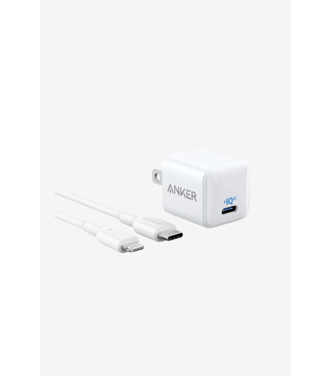 ANKER Wall Charger (20W) with Lightning to USB-C Cable