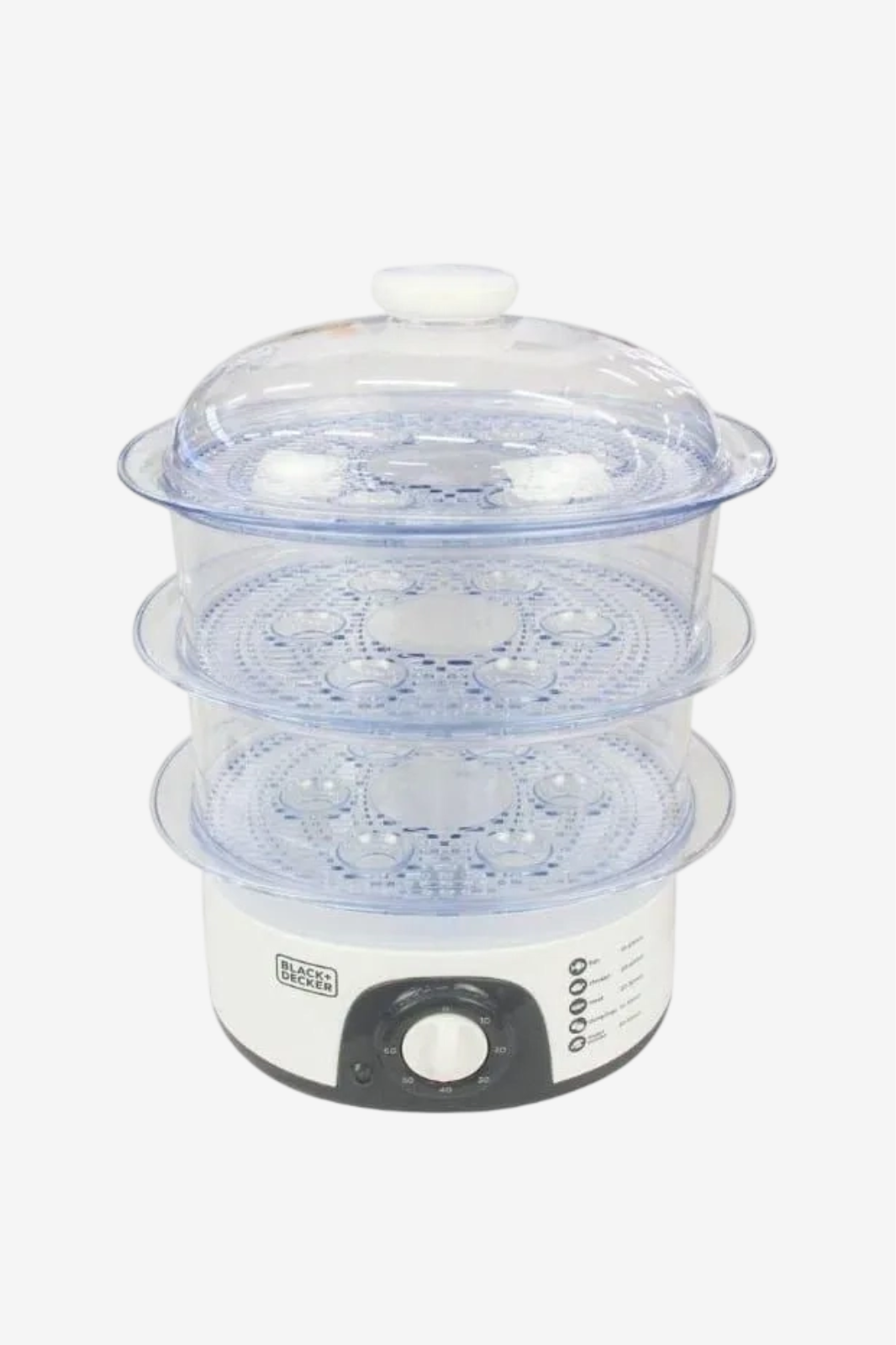 BLACK+DECKER  Electric Food Steamer , 10 Liter 775 Watt , White - HS6000