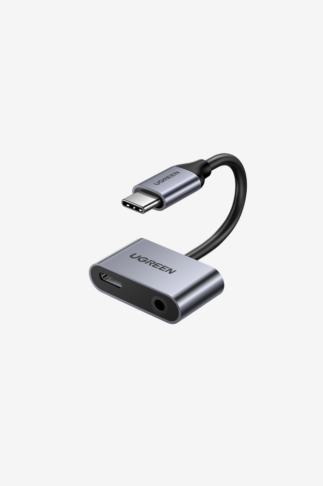 UGREENU 2-in-1 Charge & Audio USB-C To 3.5mm Audio Adapter - 1.5A Gray