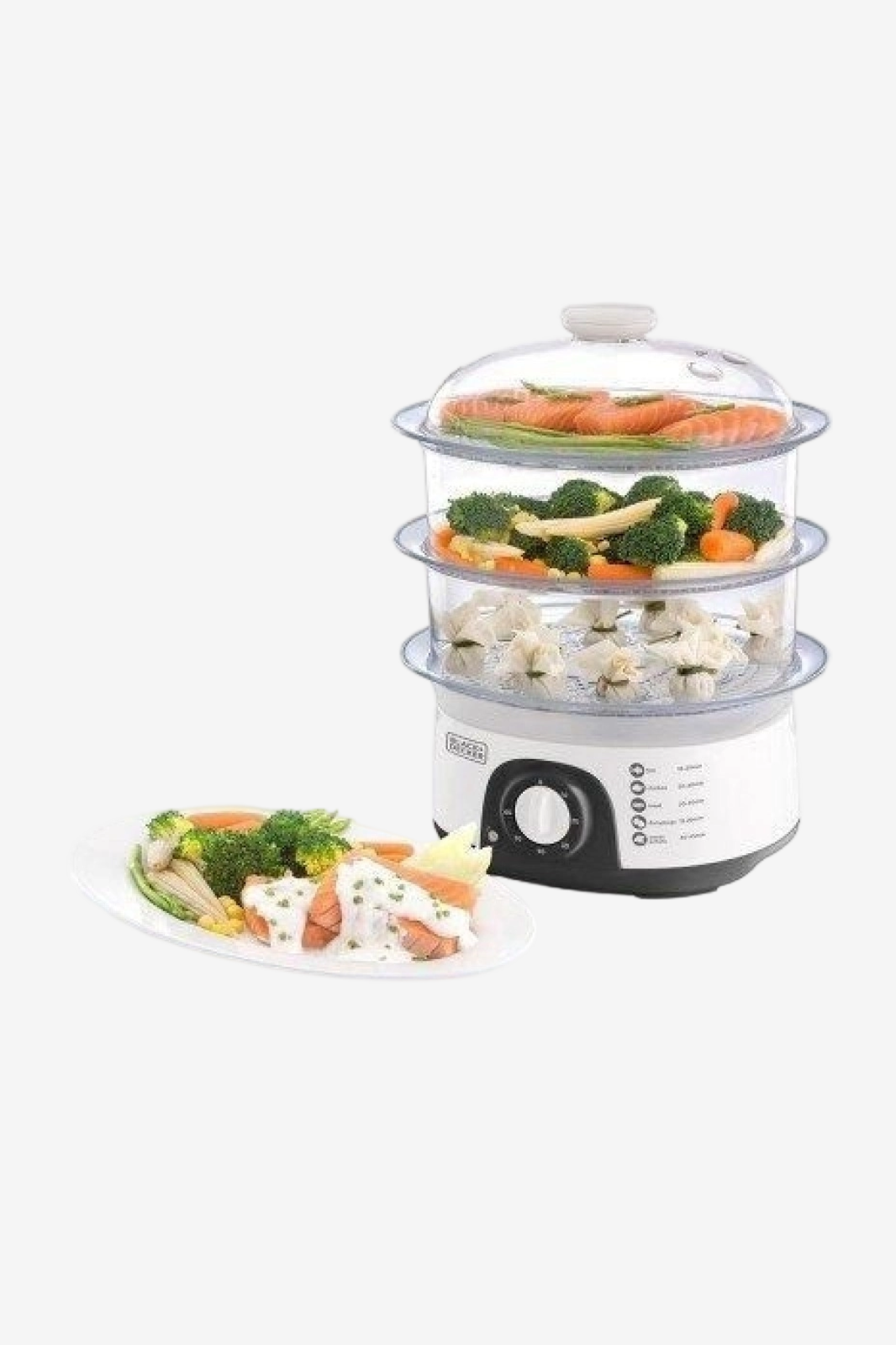 BLACK+DECKER  Electric Food Steamer , 10 Liter 775 Watt , White - HS6000