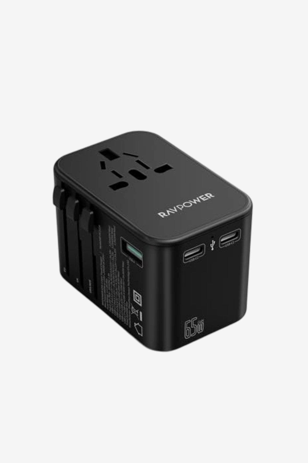 RAVPower RP-PC1034 PD PIONEER 65w 3-port Travel Charger Black Global Version