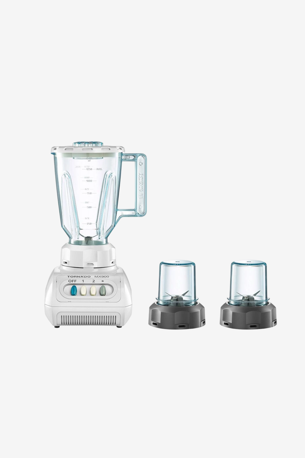 TORNADO Electric Blender 250 Watt, 1.5 Liter Canister, 2 Mills, White MX900/2
