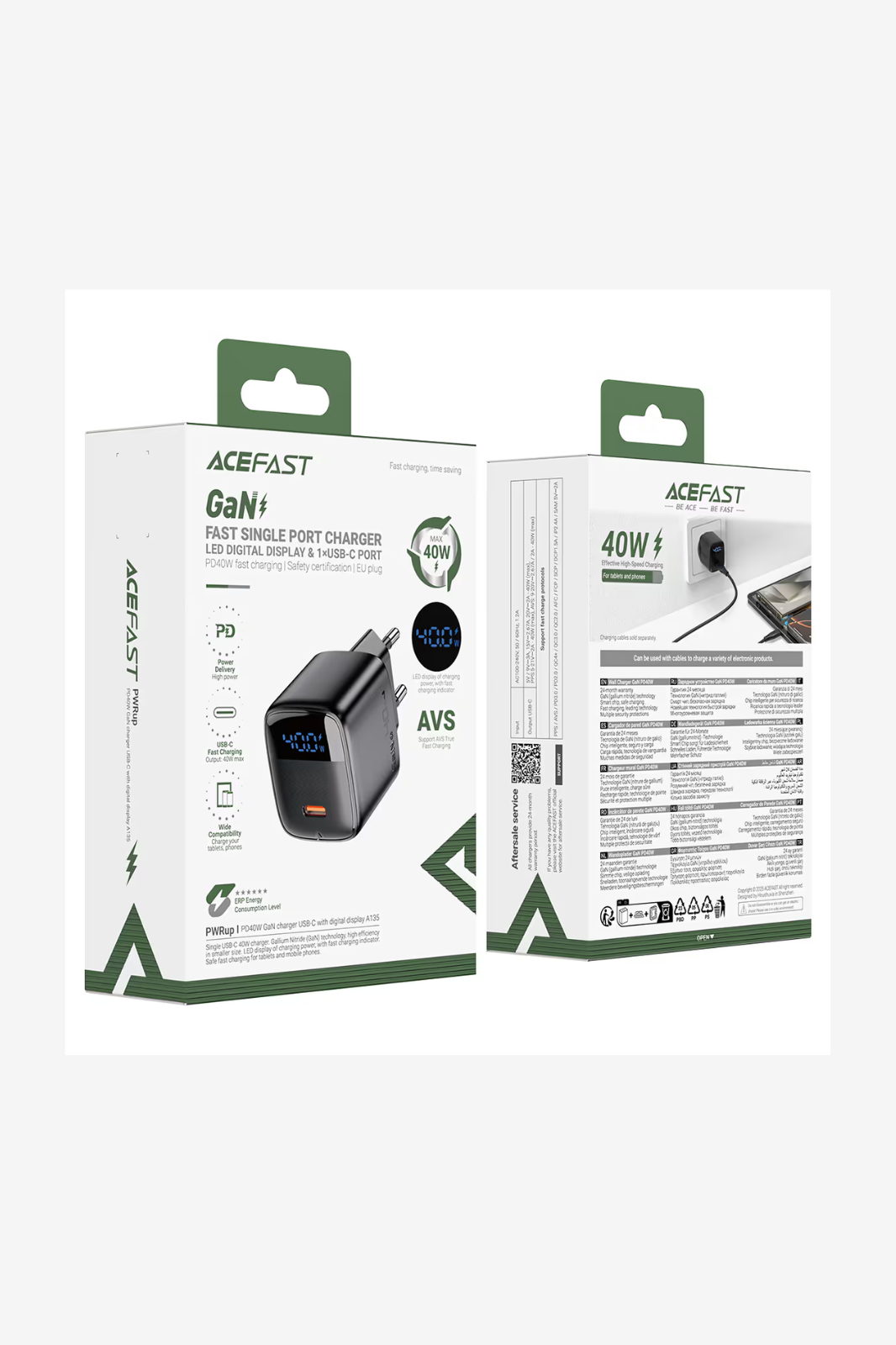 ACEFAST Fast Charge Wall Charger A135 PD40W GaN (1xUSB-C) EU