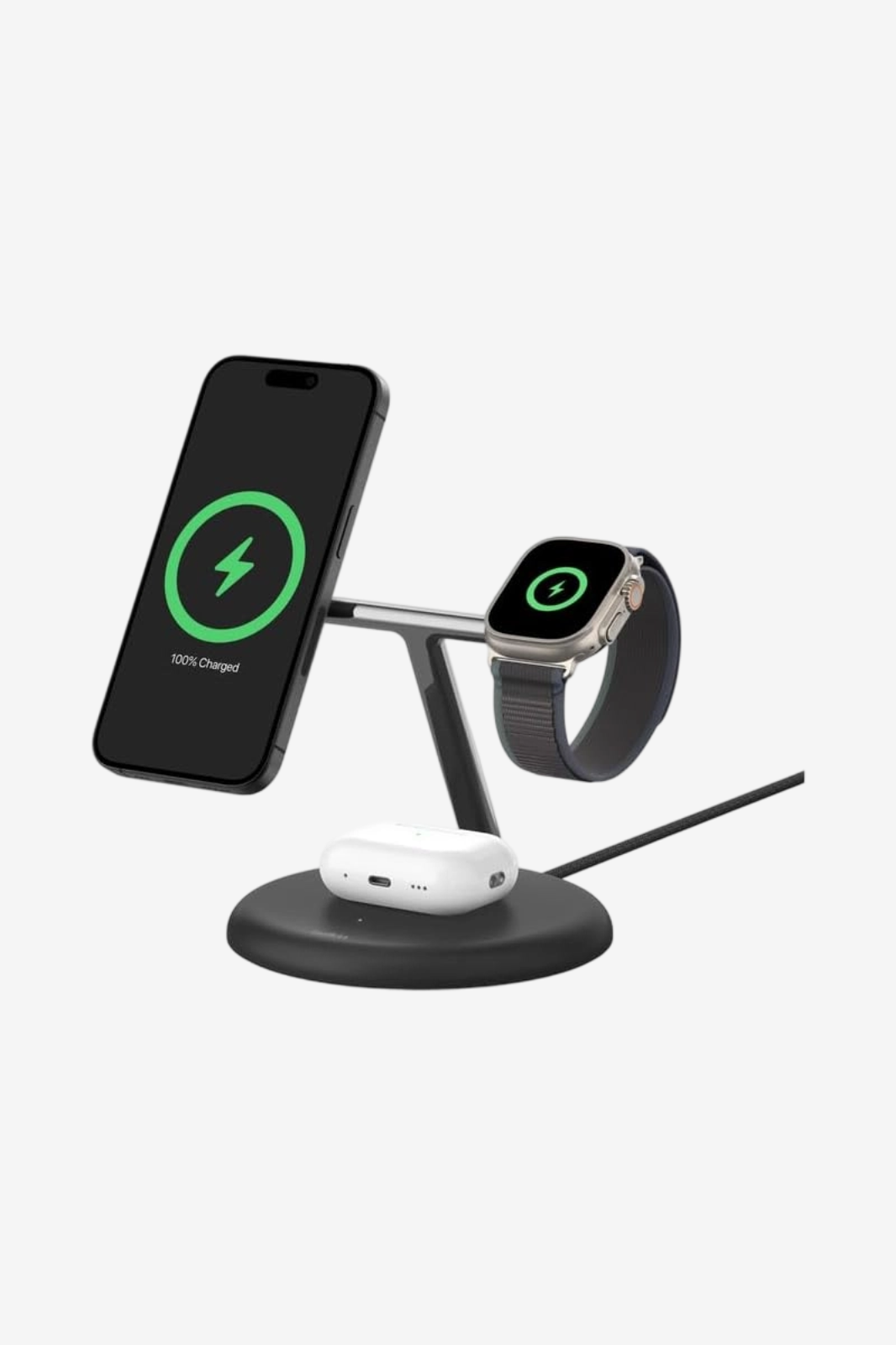 Belkin - BoostCharge Pro 3-in-1 Magnetic Wireless Charging Stand with Qi2 15W