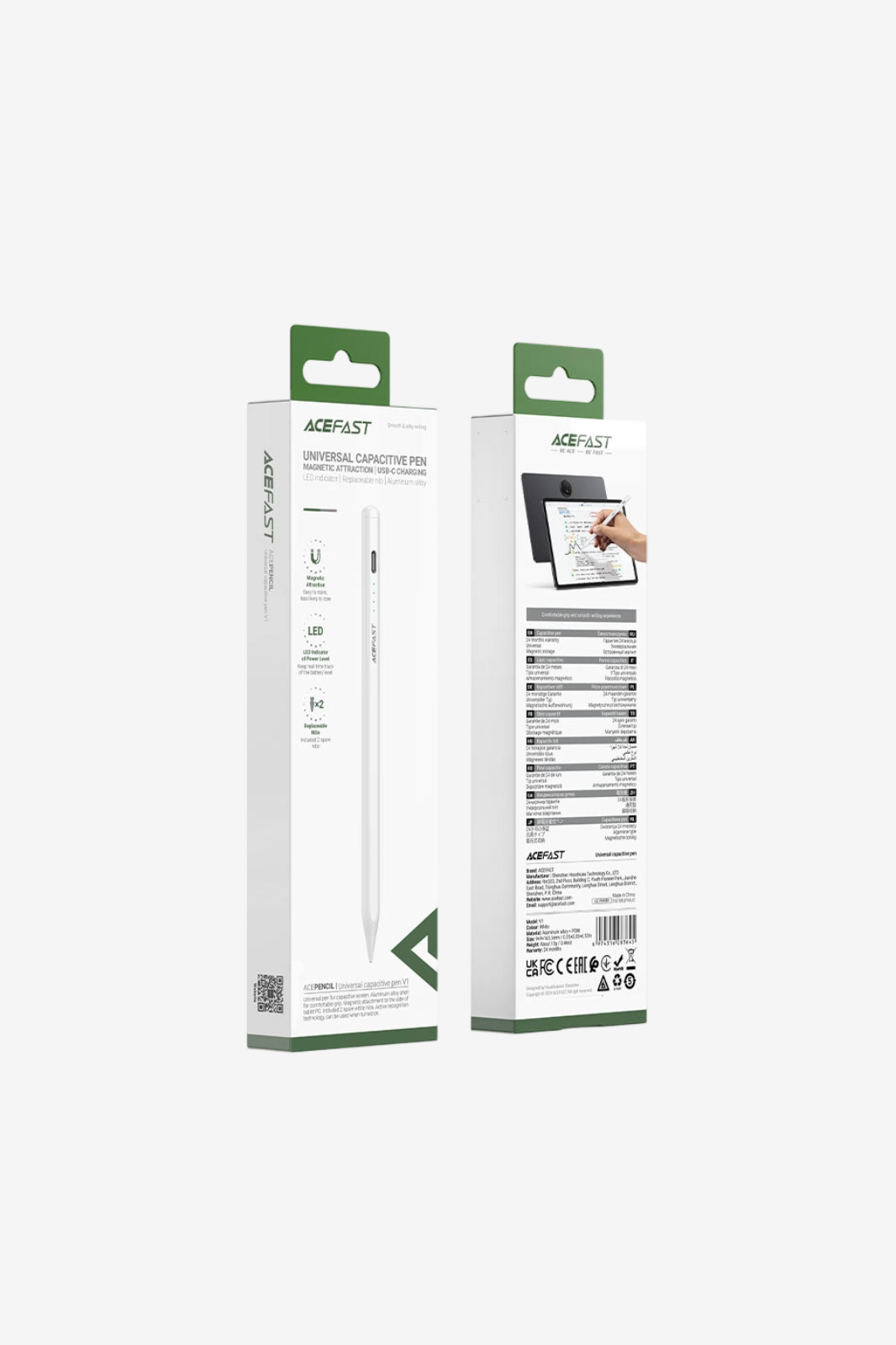 ACEFAST V1 Universal Capacitive Pen , Magnetic Attraction USB-C Charging