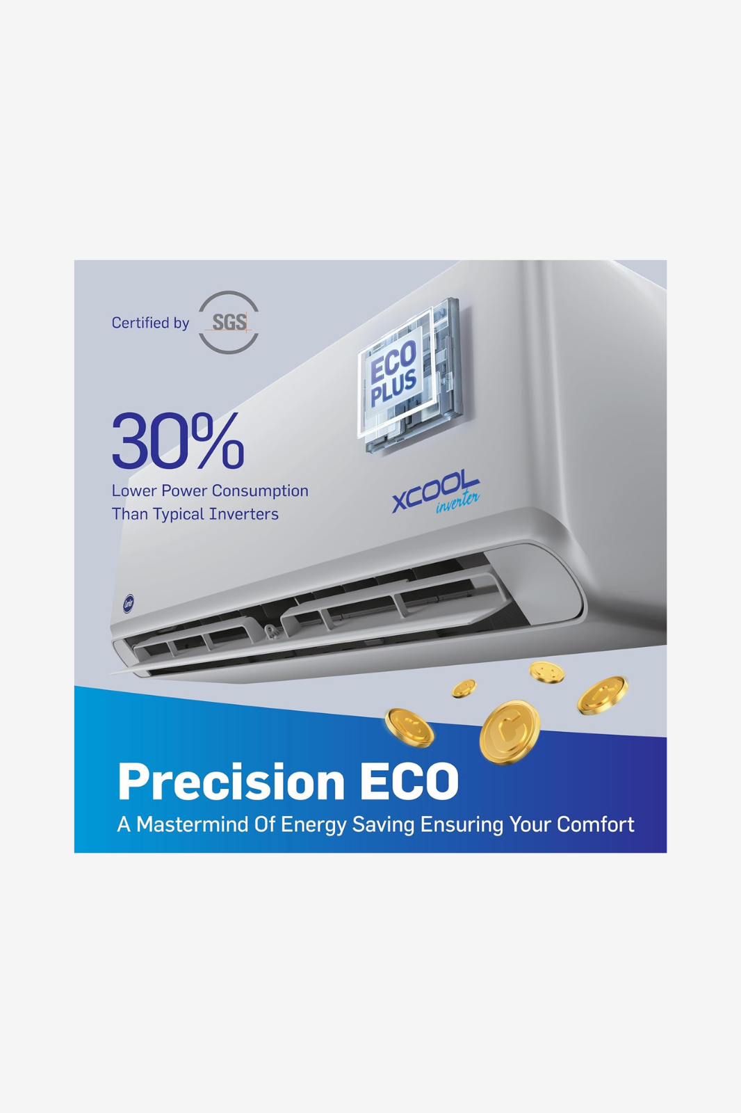 Carrier X-Cool Inverter Air Conditioner, 3 HP, Cooling & Heating, 53QHEFT24DN8-708F