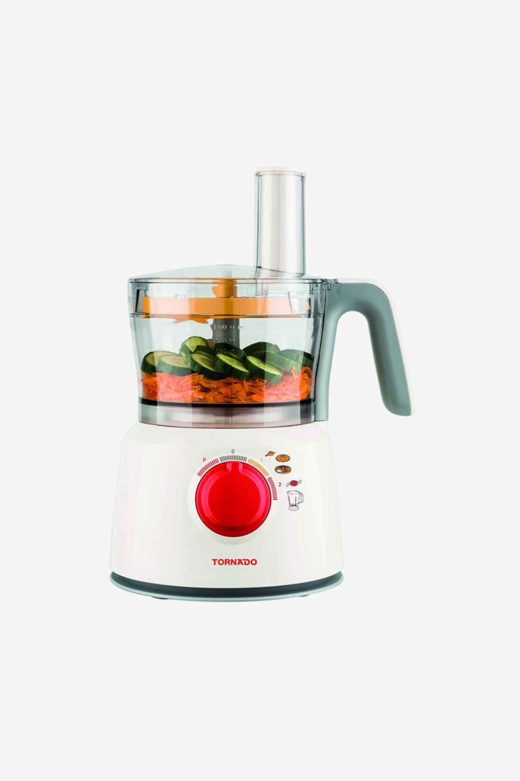 TORNADO Food Processor 1000 Watt 1.2 Liter Bowl 1 Liter Blender White TFP-1000CC