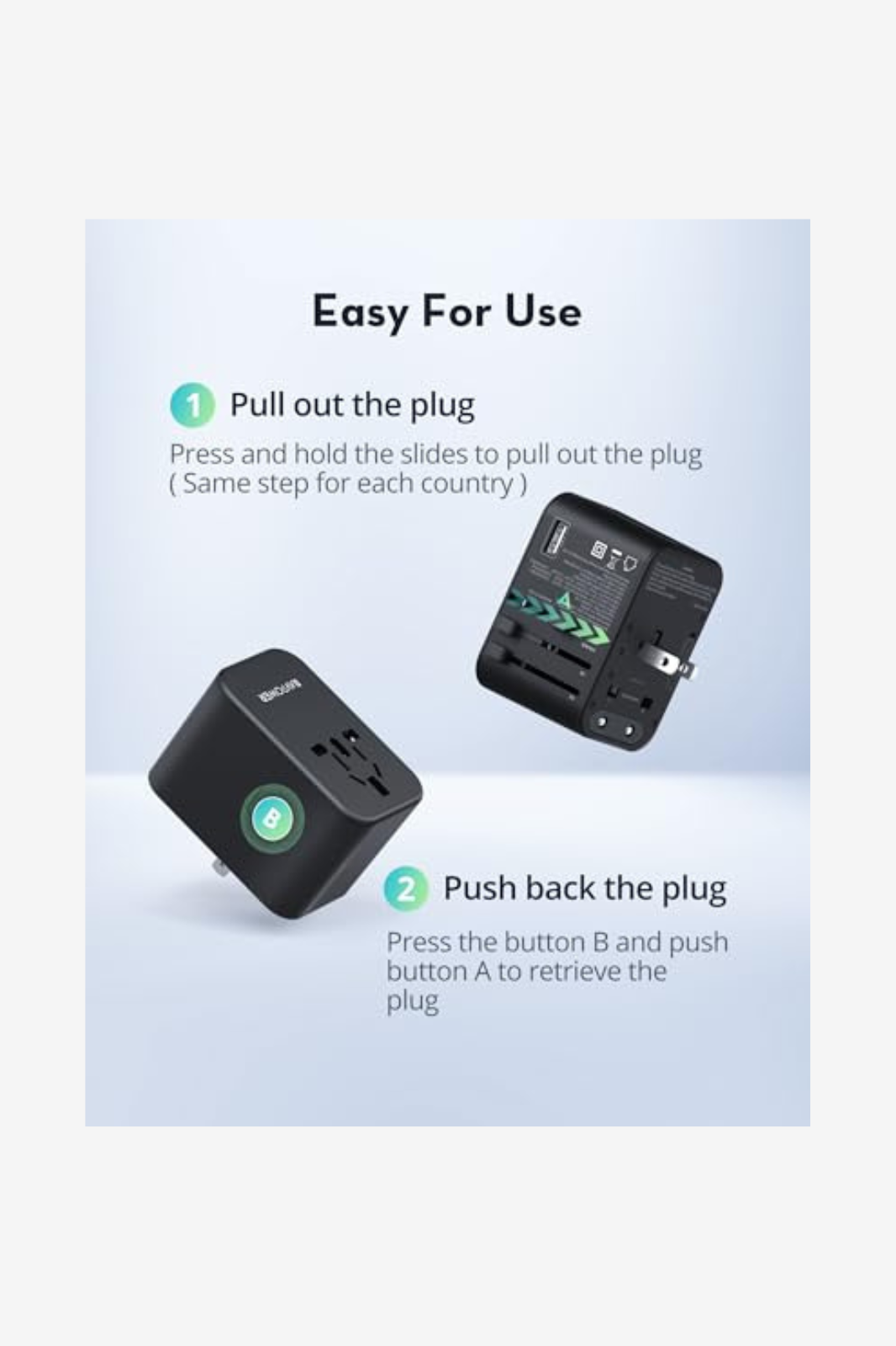 RAVPower RP-PC1034 PD PIONEER 65w 3-port Travel Charger Black Global Version