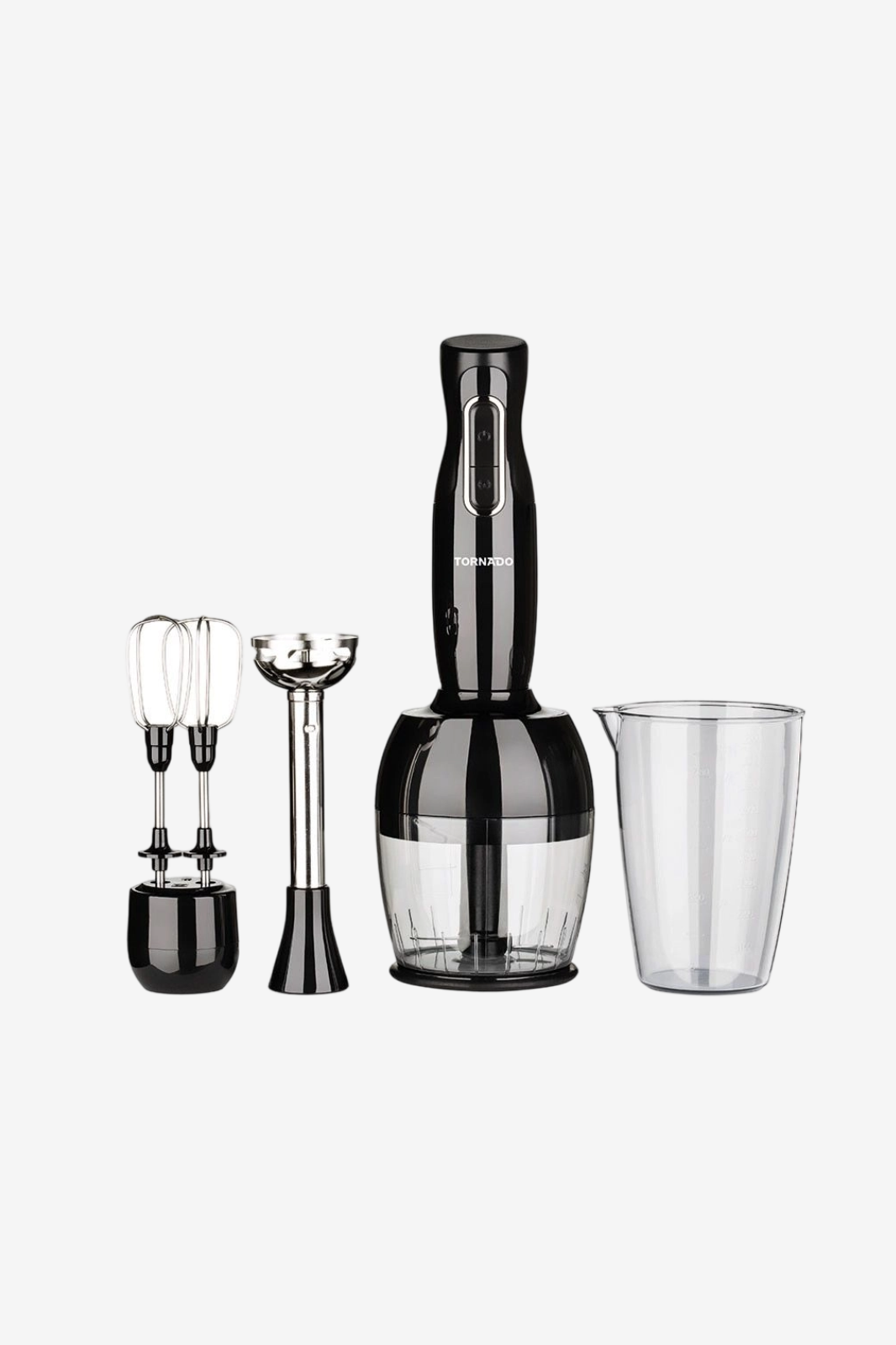 TORNADO Hand Blender 1000 Watt Chopper Whisk Black THB-1000MCL