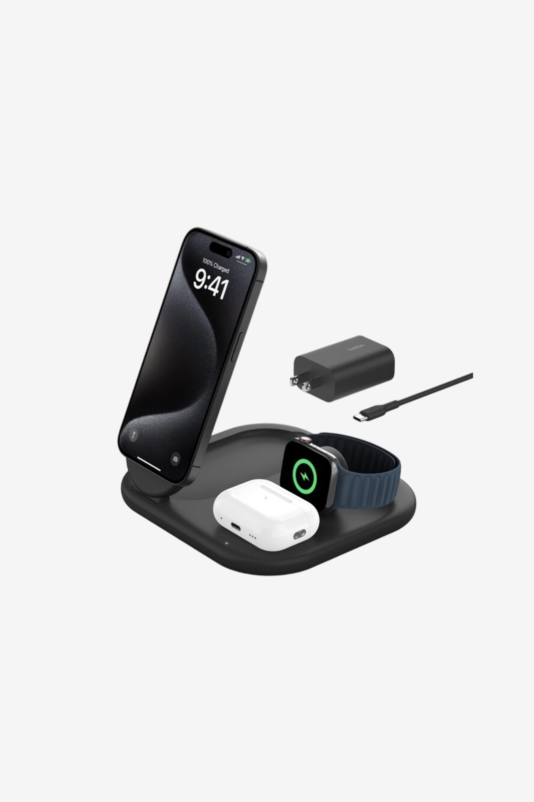 Belkin - BoostCharge 3-in-1 Magnetic Foldable Wireless Charger with Qi2 15W