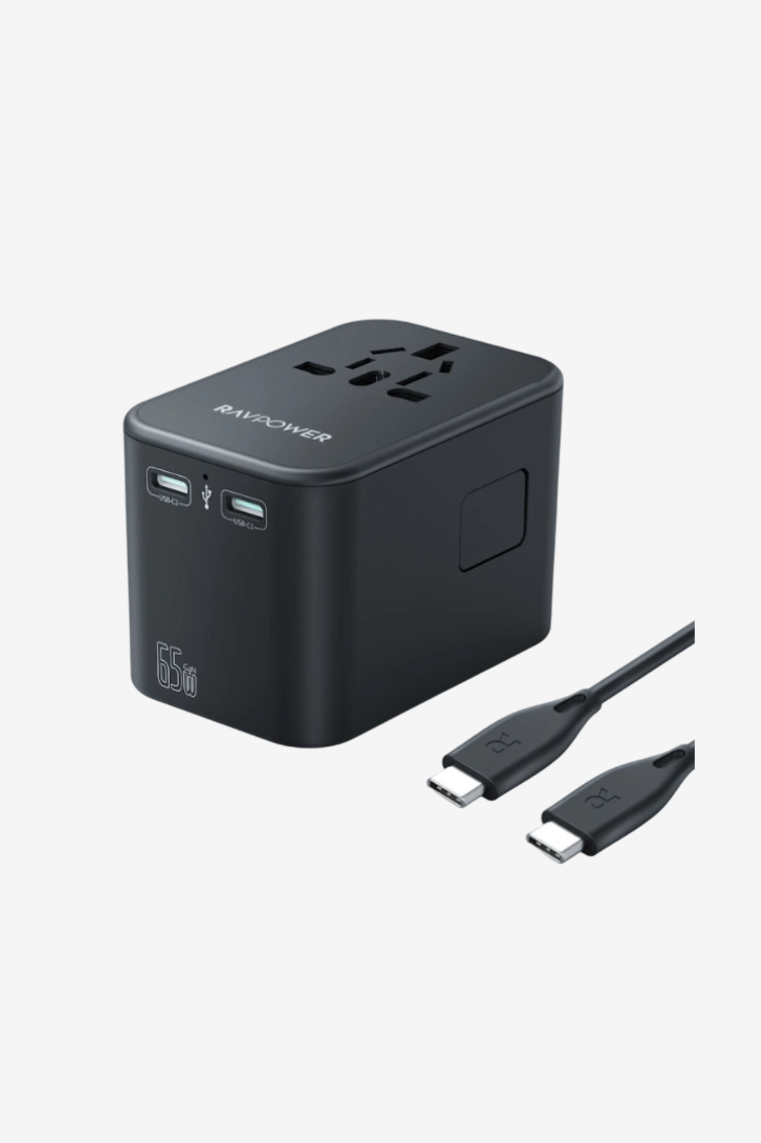 RAVPower RP-PC1035  PD PIONEER 65w 3-port Travel Charger with 100W  C-C Cable