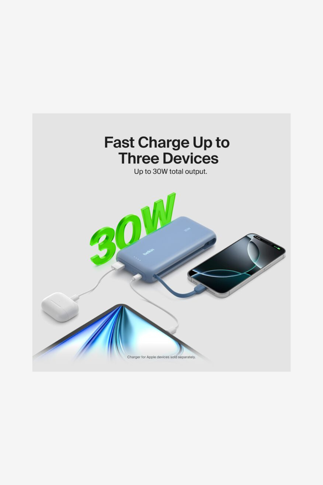 Belkin - BoostCharge Power Bank 20K with Integrated Cable