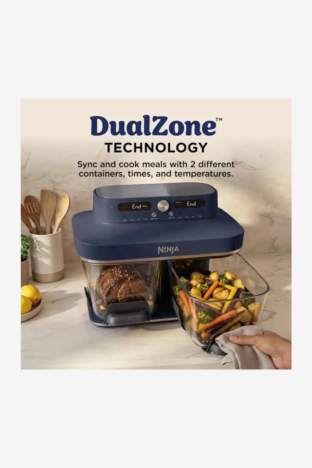 Ninja Crispi DualZone Dual Basket Glass Air Fryer