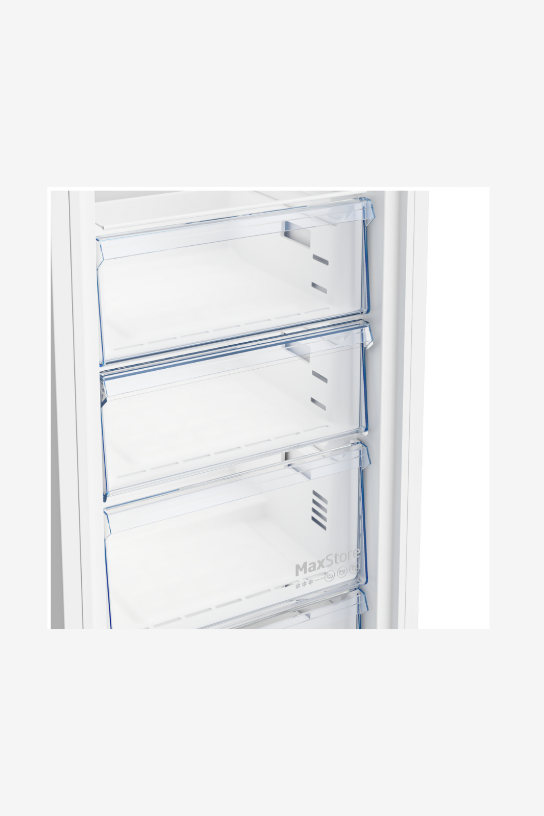 Beko b300 Digital Upright Deep Freezer, No Frost, 7 Drawers, 260 Liter, Silver – B3RFNE294XS