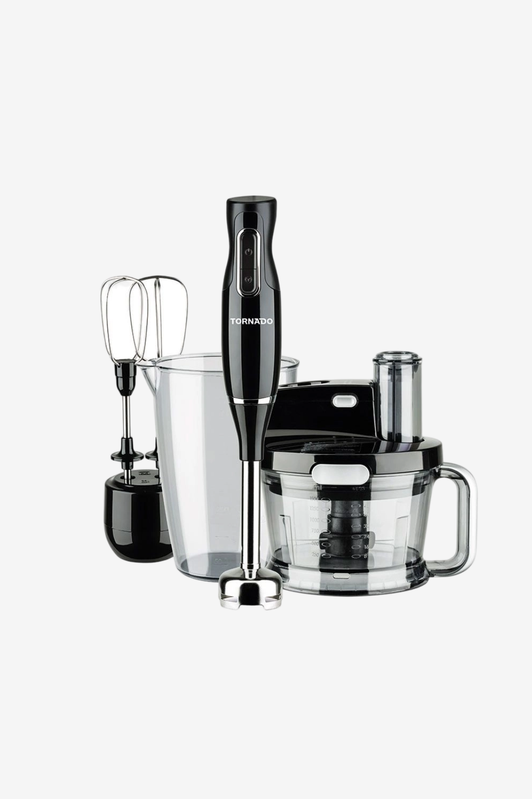 TORNADO Hand Blender 1000 Watt Food Processor Whisk Black THB-1000MKL