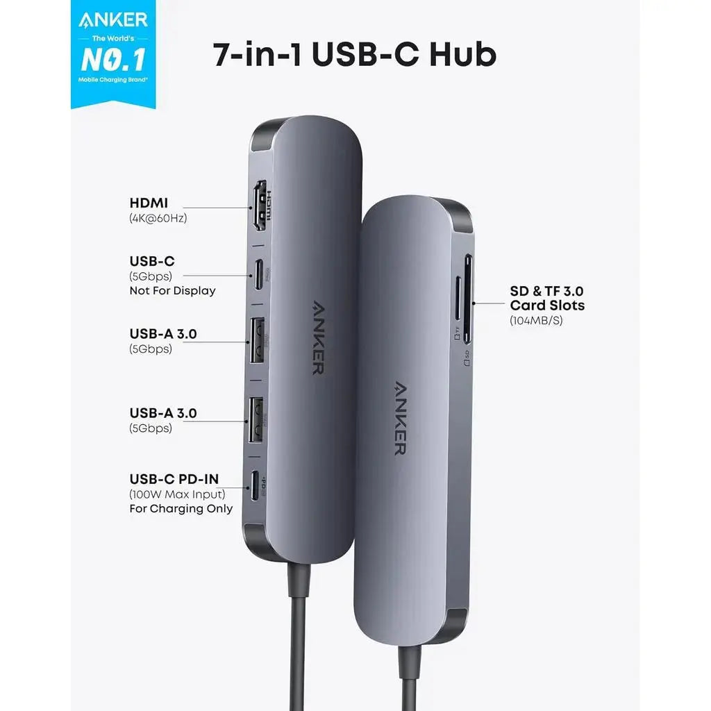 ANKER Nano USB-C Hub 7in1 4K HDMI 100W PD