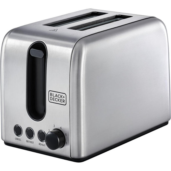 BLACK+DECKER Toaster , 2 Slices 1050 Watt Black Silver - ET244