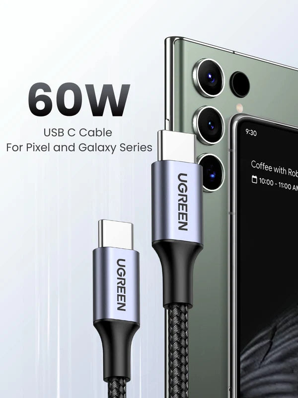 UGREENU USB-C to USB-C PD Fast Charging Braided Cable 60W Max 1m
