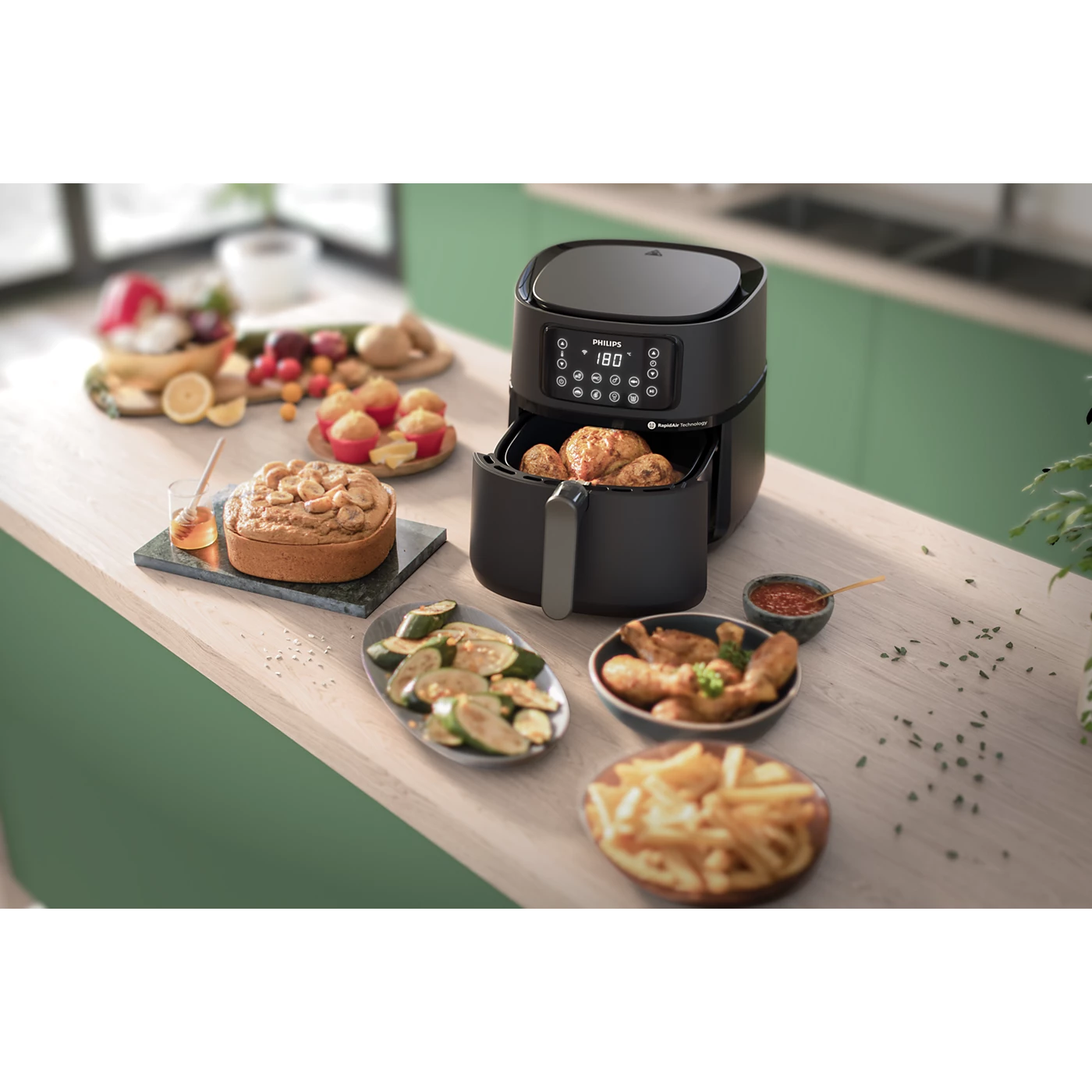 Philips 5000 Series XXL Connected Air Fryer , 7.2 Liter , 2000 Watt Black - HD9285/93